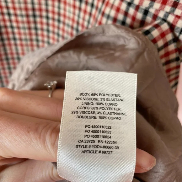 Aritzia Plaid Check Mini Dress Red Sz S - Picture 7 of 7